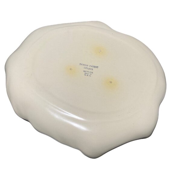 Metlox Poppy Trail MCM 737 Ceramic Bowl Free Form Edge Cream & Coral - Picture 7 of 8